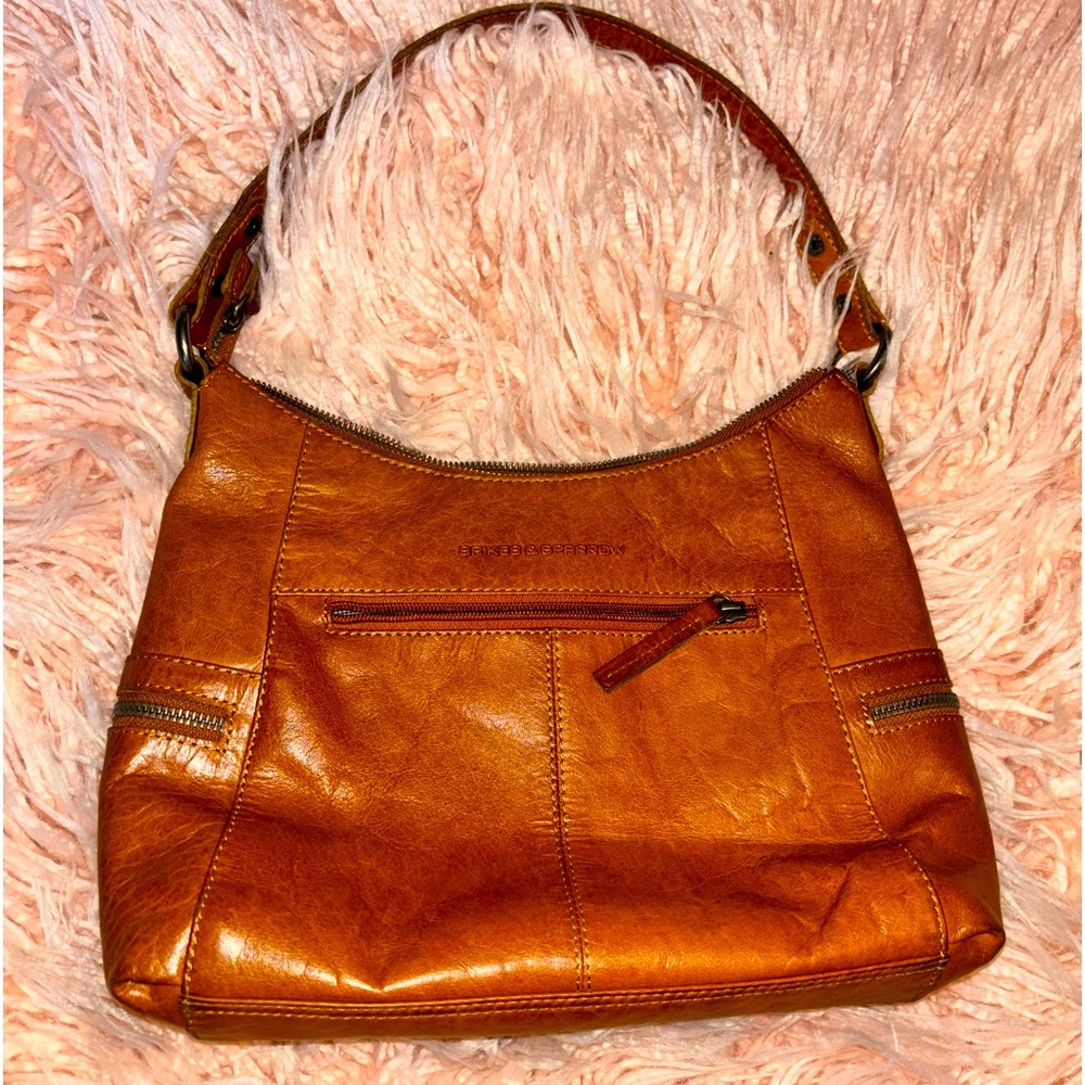 Spikes & Sparrow Small Brown 100% Genuine Leather Women Purse Pre-owned